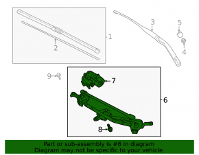 Windscreen wiper trapezoid with motor Mazda CX-30 20-