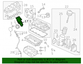 Timing belt guard VW Passat b7 12-14 USA 2.0 TDI outer, small