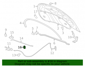 Chevrolet Volt 11-15 Hood Support Latch Bracket