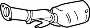 Infiniti QX50 19-22 exhaust pipe with catalytic converter, torn mesh, rusty