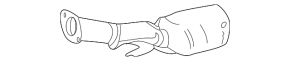 Infiniti QX50 19-22 exhaust pipe with catalytic converter, torn mesh, rusty