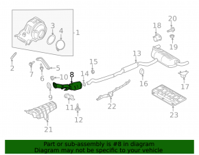 Infiniti QX50 19-22 exhaust pipe with catalytic converter, torn mesh, rusty