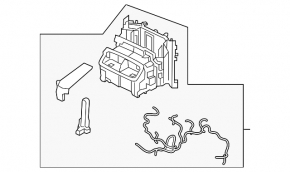 The bare heater housing of the Volvo XC60 18-26 air conditioner for the rear row air conditioning, broken guide