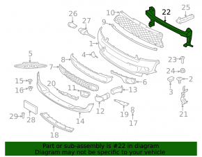 Front bumper reinforcement Mini Cooper Clubman R55 11-14 rest