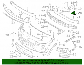 Front bumper reinforcement bumper bumper upper left BMW X1 F48 16-22