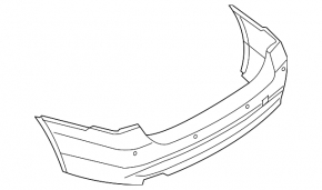 Bare rear bumper BMW 3 F30 12-15 for parking sensors