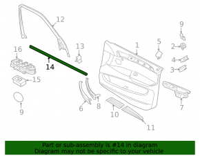 Door glass seal front right inner BMW X5 E70 07-13