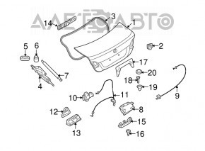 BMW 335i e92 07-13 coupe trunk lid seal
