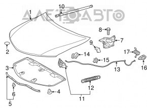 Right hood hinge Toyota Camry v50 12-14 usa