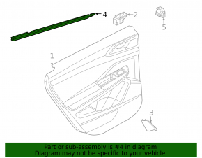 Rear right glass seal VW Taos 22-25