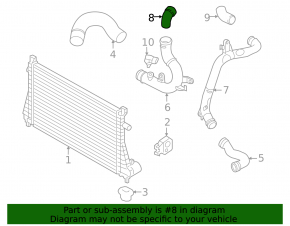 Intercooler pipe, right upper, Audi A3 22-26