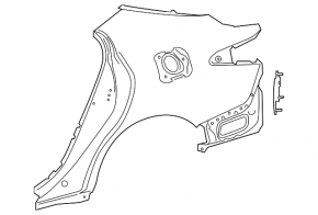 Rear right wing Toyota Camry v70 18-24 without BSM