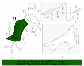 Front right fender liner for Infiniti Q60 17-20