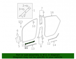 Front right threshold trim Toyota Prius 30 10-15 beige, worn, broken fastening