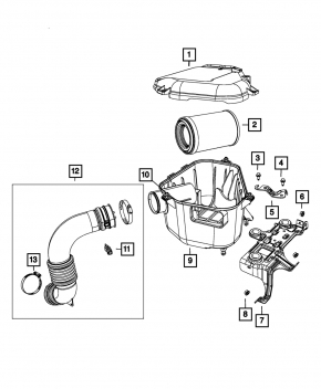 Air Filter Housing Bracket Jeep Compass 14-16 2.0 2.4