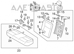 Rear row of seats 2 row Mitsubishi Outlander Sport ASX 16-19 cloth black