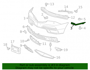 Front bumper mount left Acura MDX 07-13
