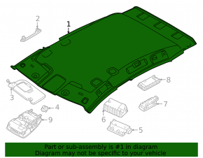 Nissan Ariya 23-25 headliner without panoramic windows, gray
