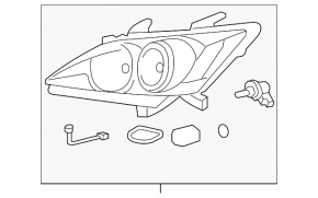 Front left headlight assembly Lexus ES350 07-09 xenon, adaptive