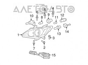 Front left headlight assembly Lexus ES350 07-09 xenon, adaptive