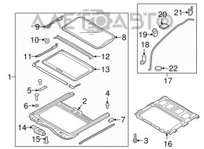 Kia Niro 17-22 sunroof assembly