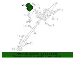 Steering column Mitsubishi Outlander 16-21 rest with EPS, without ignition switch, rusty