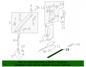 Outer front left door sill trim for Audi A3 8V 17-20 4d, 5d, black
