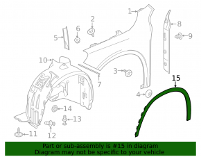 Front left fender arch trim for Mercedes GLA 15-20