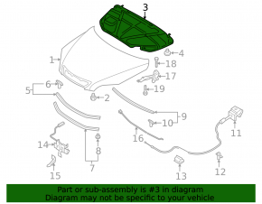 Mazda3 03-09 HB Hood Insulation