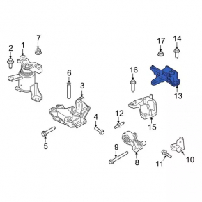 Left gearbox mount for Ford Fiesta 11-19 1.6