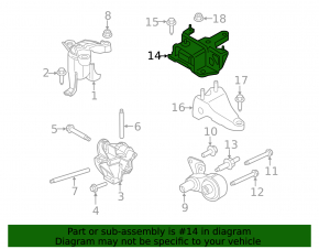 Left gearbox mount for Ford Fiesta 11-19 1.6