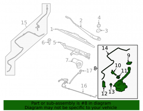 Washer reservoir Ford Flex 13-17 without motor