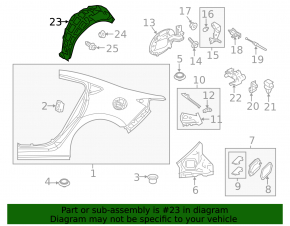Mudguard rear left front part Mazda 6 18-21