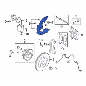 Rear left brake disc cover Ford Explorer 20-