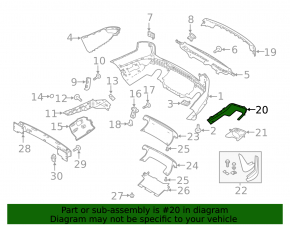Lower right rear bumper trim for Land Rover Range Rover Sport 13-22