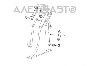 Driver Seat Belt Chrysler 200 11-14 Black