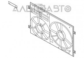 Diffuser radiator shroud assembly VW Passat b8 16-19 USA 1.8T, 3.6T
