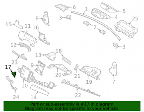 Front panel trim center left Volvo V90 17-22 usa, wood grain