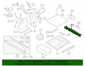 Trunk opening trim BMW X3 F25 11-17 black