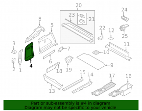 Rear left arch trim BMW X5 F15 14-18 black without mesh