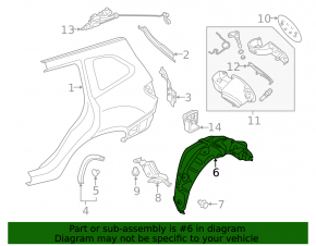 Mudguard rear right Subaru Forester 19- SK