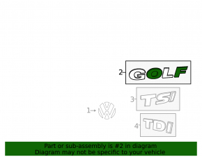VW Golf GTI 20-26 tailgate GOLF emblem