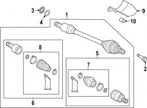 Front right axle shaft for VW Jetta 19-26 automatic transmission