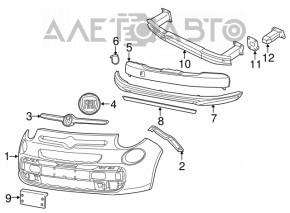 Front Bumper Lip Fiat 500L 14-17 Lounge