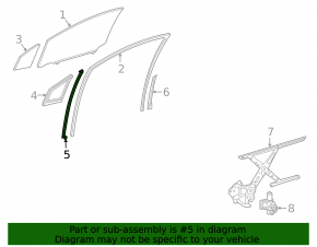Front left door glass guide for Toyota Prius 50 16-22