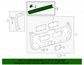 Upper trunk door trim for Toyota Prius V 12-17 gray