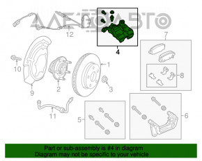 Caliper assembly rear left Jeep Cherokee KL 14-23 electric type 2