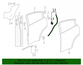 Door seal rear left Honda HR-V 16-22 rear