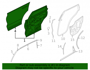 Bare rear right door Nissan Murano z53 25-26