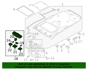 Mitsubishi Outlander 19-20 front sunroof light, black